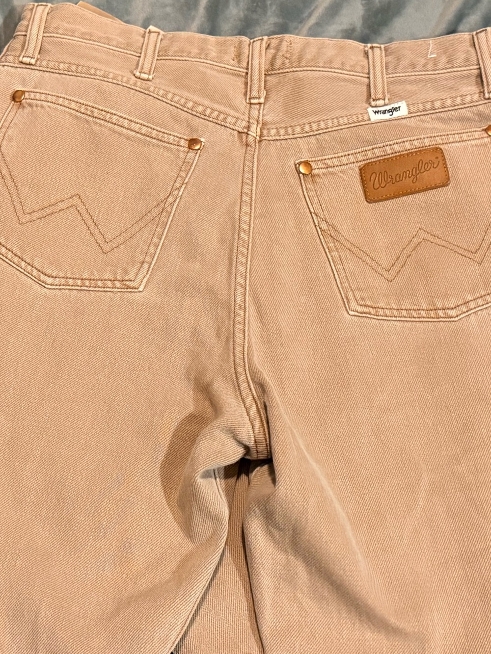 Wrangler Westward High Rise Bootcut Jeans Tan Khaki Earth Wash Size 29 NWOT - Picture 7 of 10